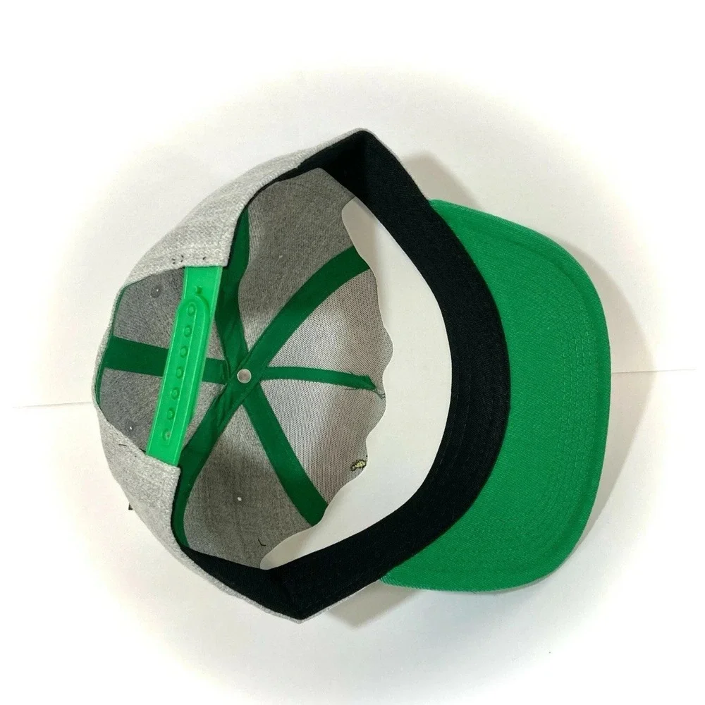 New MTV SNAPBACK HAT heather gray green flat bill retro 90s tv music Unisex